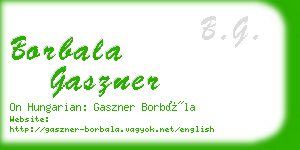 borbala gaszner business card